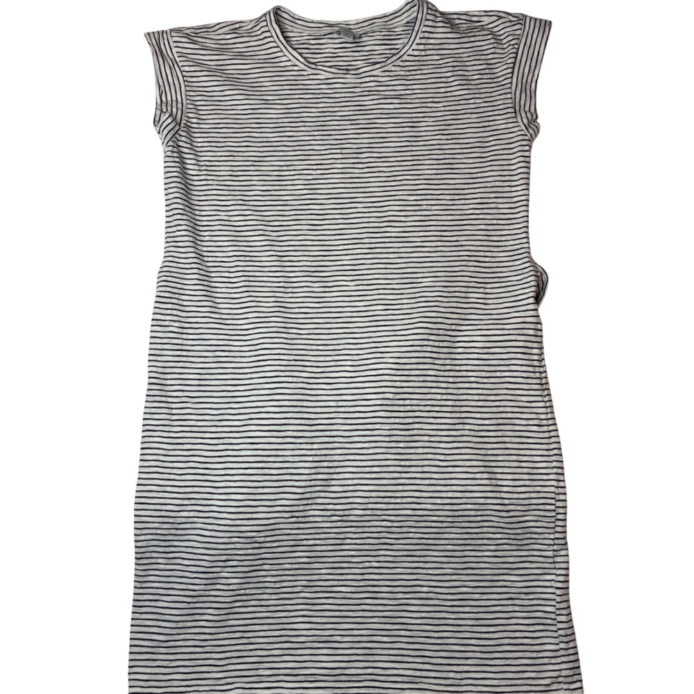 J.Crew Re-Imagined Womens M Blue White Striped Cotton‎ Tie Back T-Shirt Dress